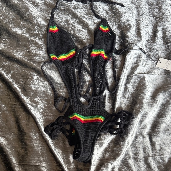 Other - Black Crochet One Piece